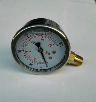 耐震压力表 防振 注油压力表 yn-50 0~10bar 0~140psi 直径50mm