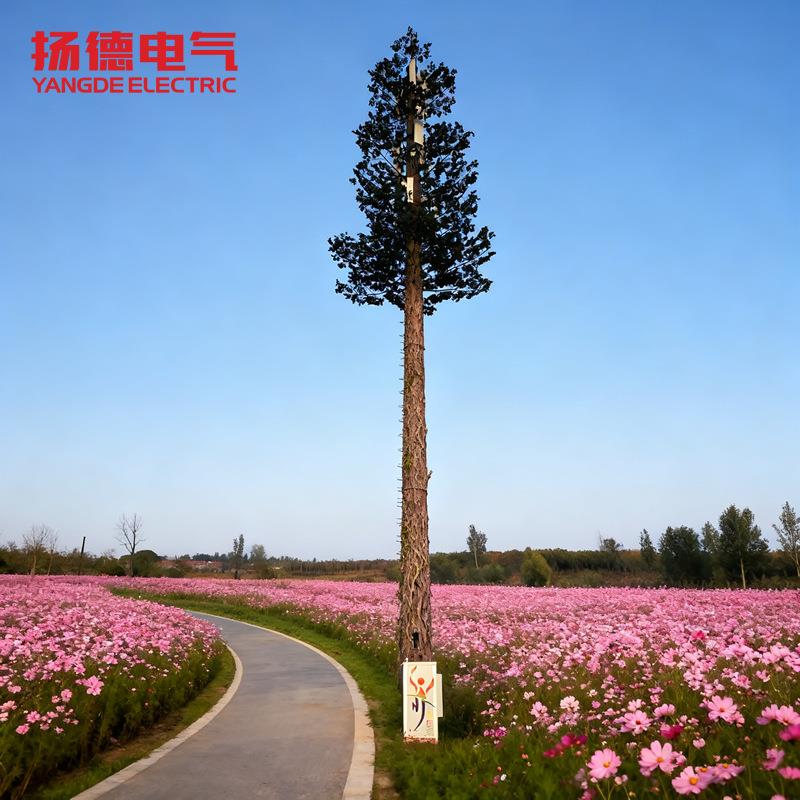 5G仿生树监控铁塔钢结构单管通讯塔单杆通信塔森林山区通讯信号塔