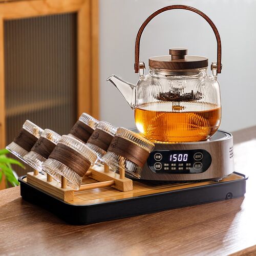 新款家用电陶炉套装加厚玻璃烧水泡茶壶提梁围炉煮茶器全套茶具