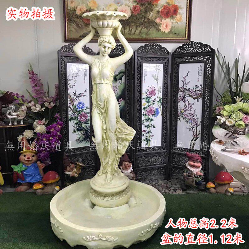 欧式天使流水艺术喷泉花园别墅酒店影楼喷水池雕塑工艺婚礼摆件