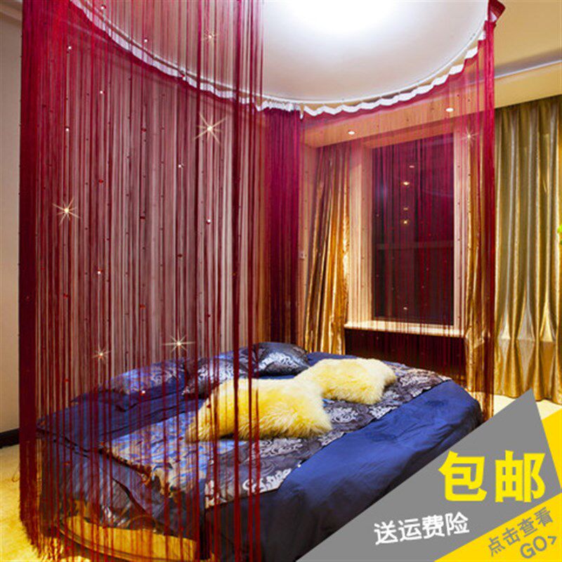 水晶珠线帘装饰流苏门帘客厅卧室玄关软隔断帘服装店背景挂帘定制