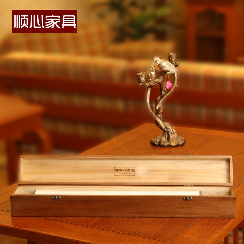 顺心家具香樟木画盒 高档礼品盒字画包装盒书画锦盒实木书画锦盒