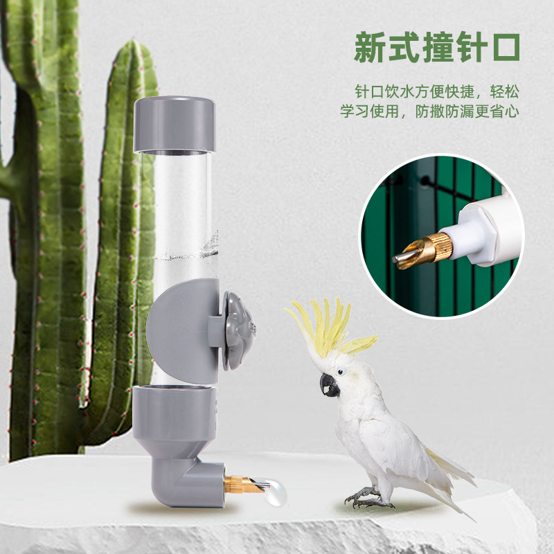 小宠撞针饮水器鹦鹉咬针水壶鸟用自动下水器喝水器鸟用具用品配件