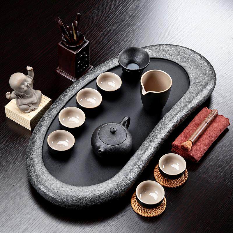 友尚整套乌金石茶盘茶具套装家用简约紫砂功夫茶具茶台办公室茶具