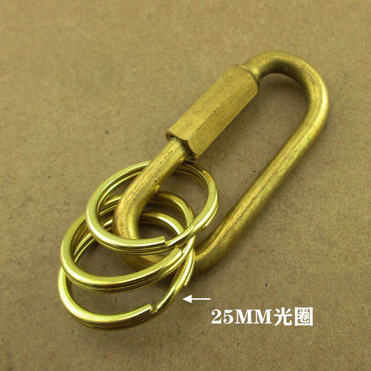 纯黄铜保险扣登山扣汽车钥匙扣狗链扣螺母锁扣攀岩快速挂扣连接环