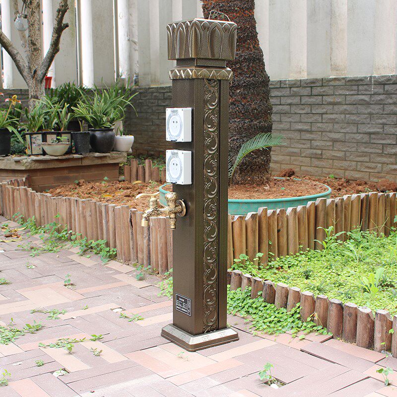 仿古花园别墅户外立式水龙头室外庭院立柱防冻浇花洗车防溅水电桩