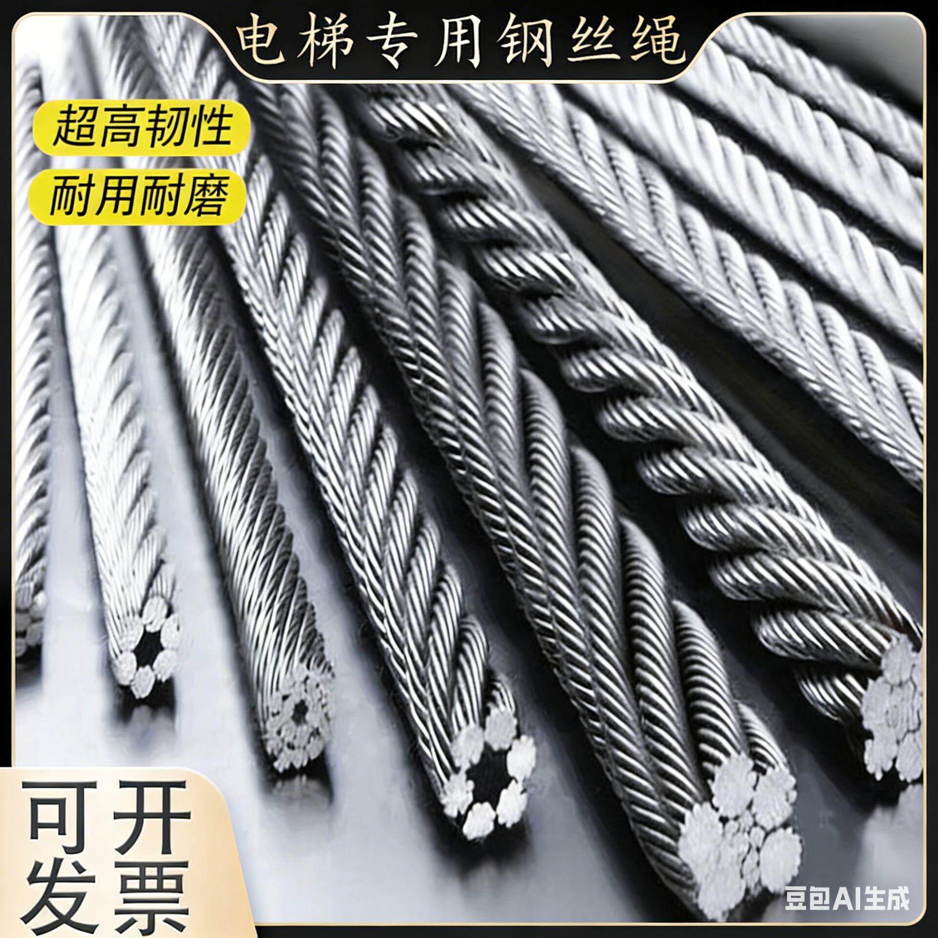 8*19S电梯专用钢丝绳强度韧性起重钢丝绳曳引绳电梯配件现货