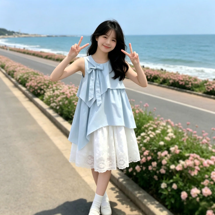 女童夏季巨好看连衣裙2026夏装中大童女宝儿童夏款洋气公主长裙子