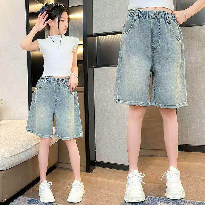 2026新款女孩牛仔裤夏季凉快中裤儿童中大童夏装短裤洋气薄款裤子