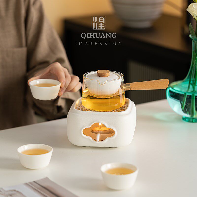 起煌 温茶炉蜡烛煮茶炉加热炉花茶壶暖茶陶瓷保温底座煮茶烤橘子