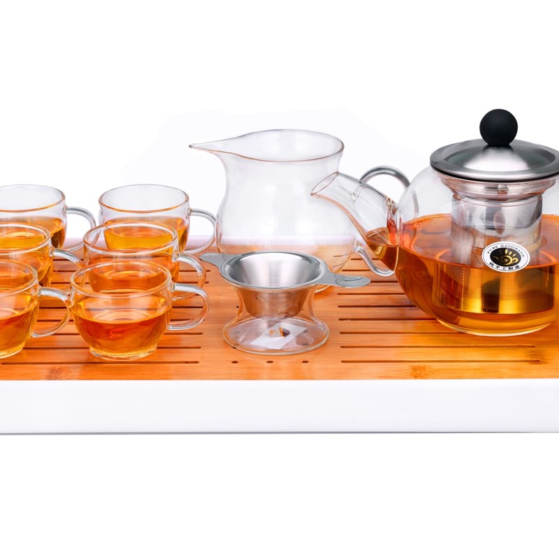 雅风玻璃茶壶家用耐高温大小泡茶壶冲茶器过滤花茶功夫红茶具套装