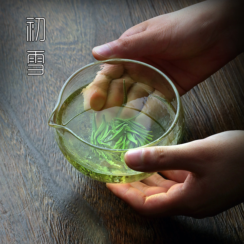 日式玻璃泡茶碗大号泡绿茶专用茶具带分茶勺大容量功夫茶具公道杯