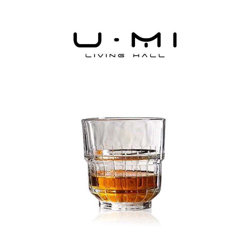 U Mi LIVING利必杯具圆形透明玻璃杯耐热果汁杯牛奶杯酒杯家用