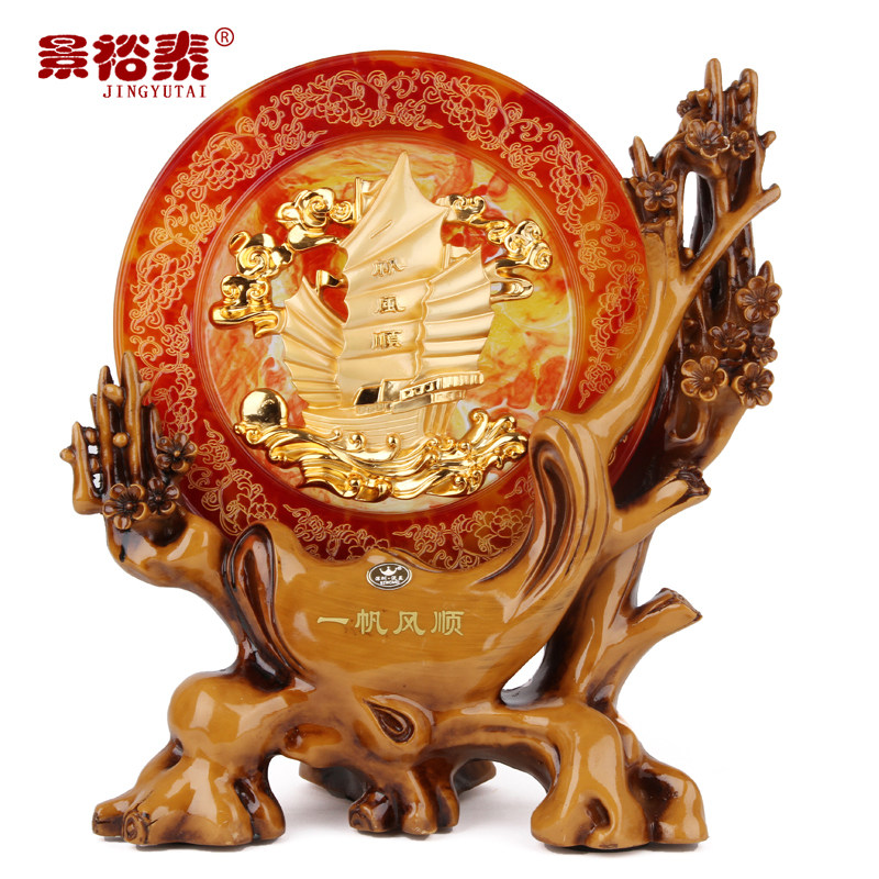 一帆风顺船摆件家庭室内客厅电视柜酒柜玄关装饰品工艺品家居摆设