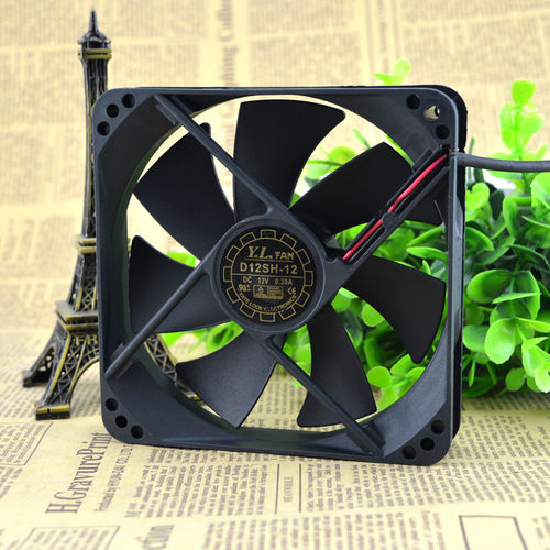 Yate Loon 120*120*25MM 12CM/厘米12V超静音电源风扇 D12SM-12