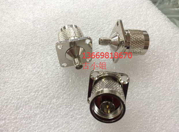N公转SMA母带四方法兰射频连接器纯铜优质N/SMA-JKF转换驳接头