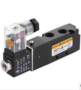 EMC亿太诺电磁阀V5211-06  AC220V DC24V 二位五通电磁阀 换向阀