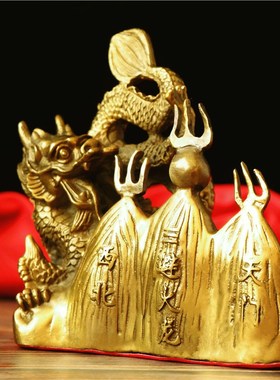 纯铜避火龙厨房在西北方角干位乾卦火烧天门化解招财镇宅龙摆件