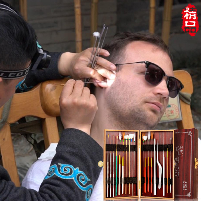 扬州家用采耳工具套装鹅毛棒儿童掏耳朵工具耳朵清洁工具发光耳勺