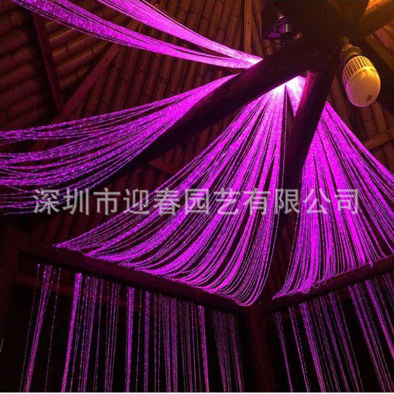 室内商场美陈装置光纤拉线水帘带灯光源头厂家设计施工安装