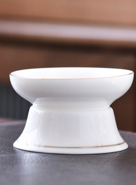 羊脂玉茶滤超密茶漏汝瓷隔离茶叶过滤网泡茶器全瓷打孔过滤茶水