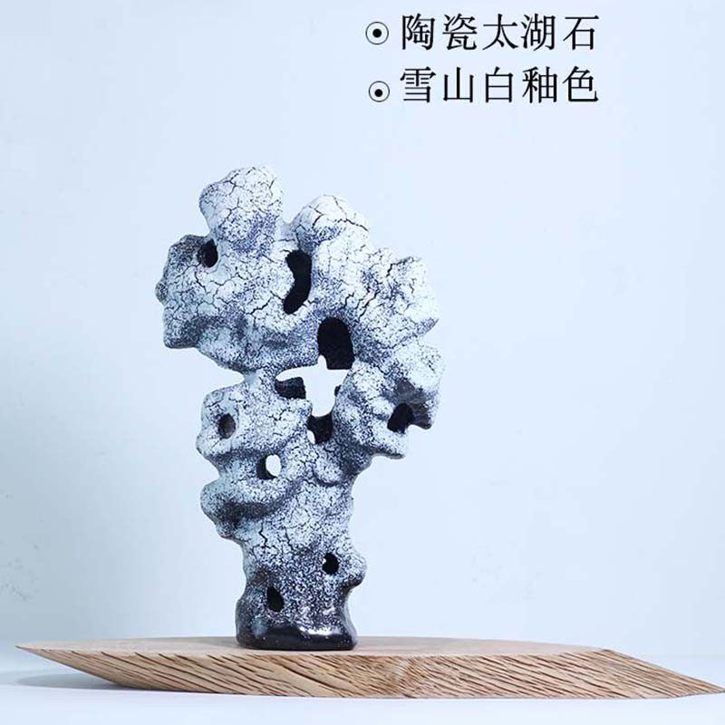 新中式陶瓷仿太湖石禅意摆件 创意书房样板间玄关沙盘装饰工艺品