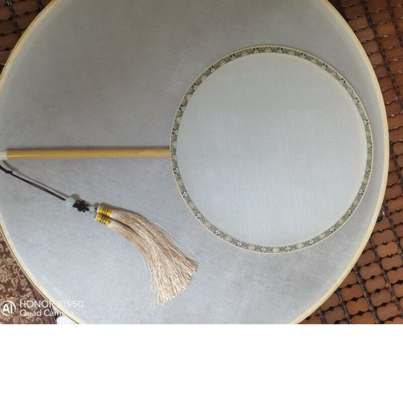 新款23cm26厘米空白团扇子竹框双流苏手绘工笔字画古风定制包邮