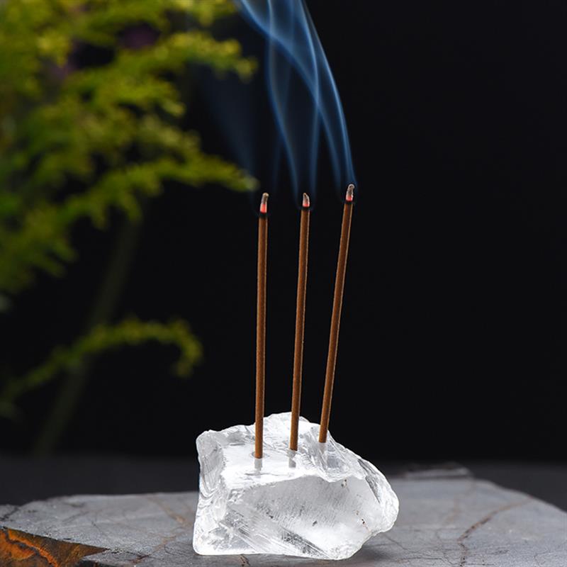 天然水晶原石烛台摆件 香插摆件 创意客厅书房家居装饰白水晶粉晶
