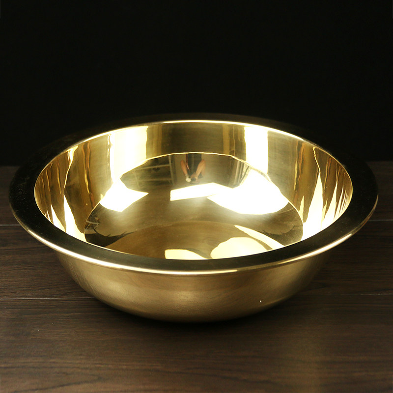 铜盆黄铜家用加厚结婚喜盆用品老式复古仿古礼品礼物摆件装饰品大