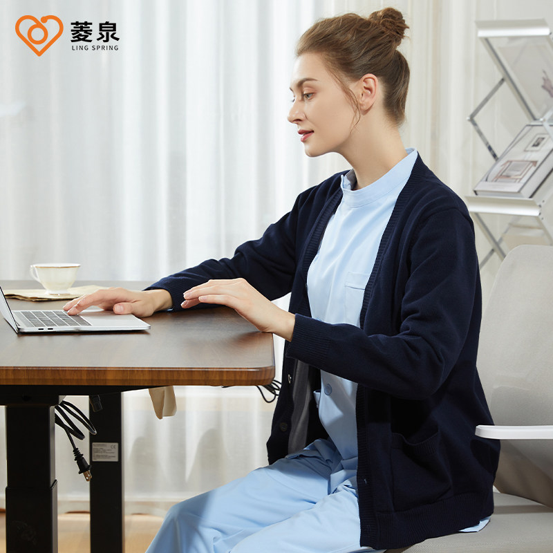 菱泉护士毛衣外套女开衫不起球工作服加绒加厚医护医院外搭护士服
