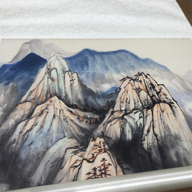 何海霞 华山图 中式山水画玄关过道国画高清微喷复制装饰挂轴装裱