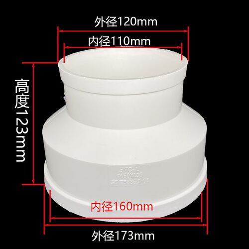 pvc排气管变径直接150变160接头180变160 200变180偏心同心大小头