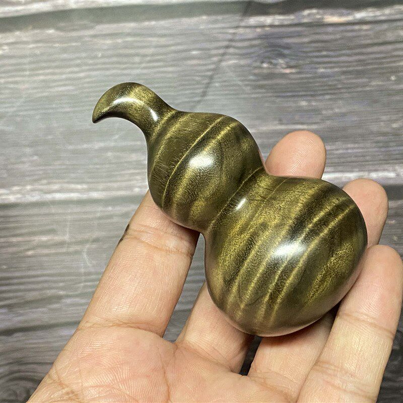 纯天然金丝楠木雕小葫芦手把件手捻把玩精品实木檀木汽车挂件工艺