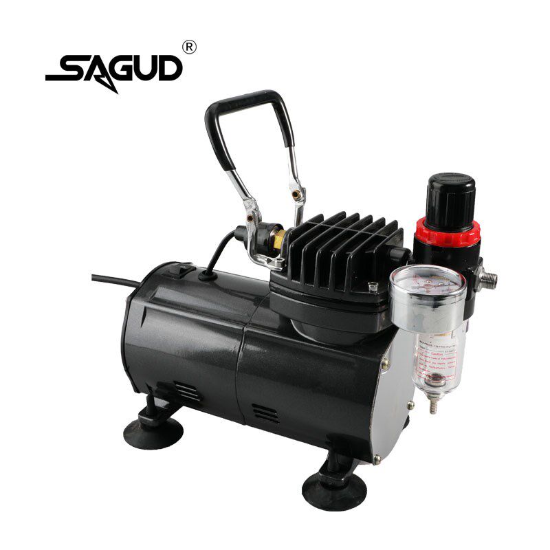 SAGUD微型空压机高达模型上色喷笔气泵套装手提式迷你静音小气泵