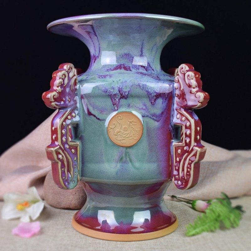 河南禹州神垕钧窑瓷非景德镇陶瓷器家用花瓶艺术品客厅办公室摆件