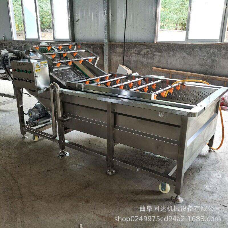 大型水果喷淋气泡清洗机功能多商用番茄辣椒苹果樱桃快速洗果机