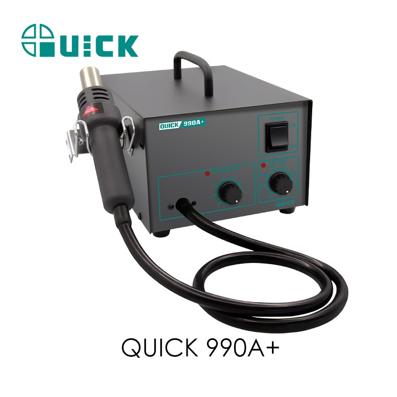 QUICK快克990A+ 990AD+工业电子数显控温拆焊台无铅恒温热风枪