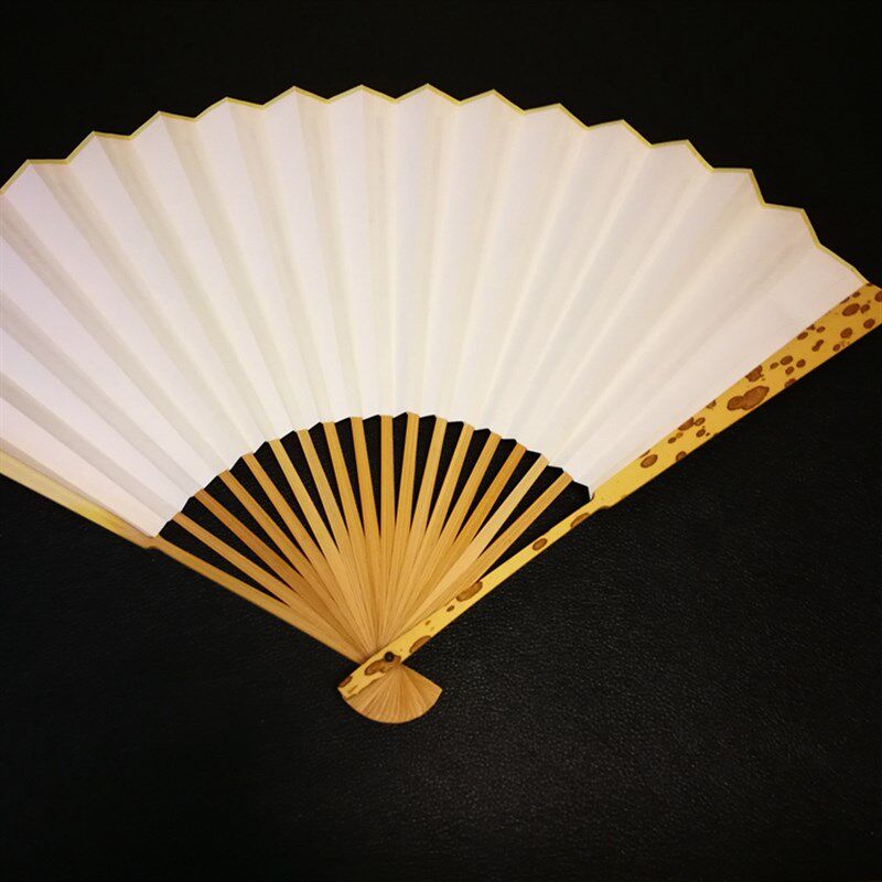 包邮95寸18方梅妃竹扇子湘妃竹扇骨文玩折扇苏工空白扇面宣纸扇
