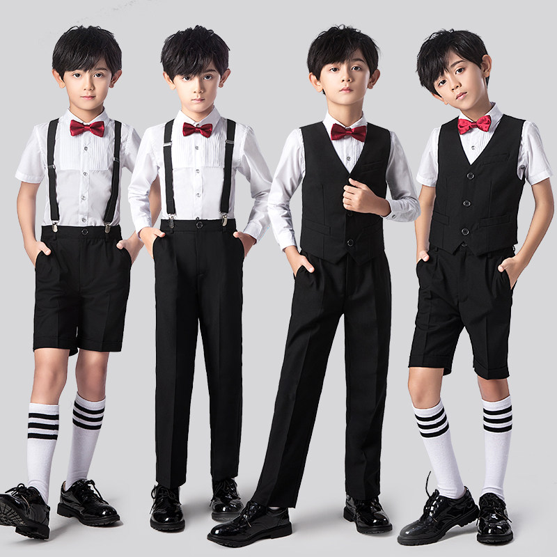 花童男童礼服套装儿童小西装秋季男孩主持人婚礼西服钢琴演出服装