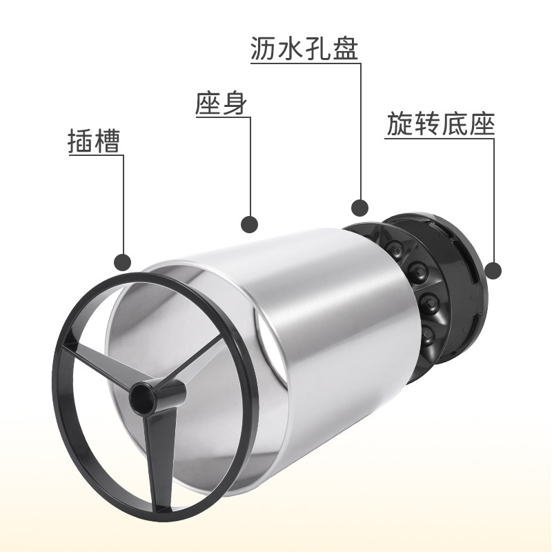 厨房旋转锅铲勺子置物架家用放汤勺炒菜铲子不锈钢厨炊具筒收纳盒