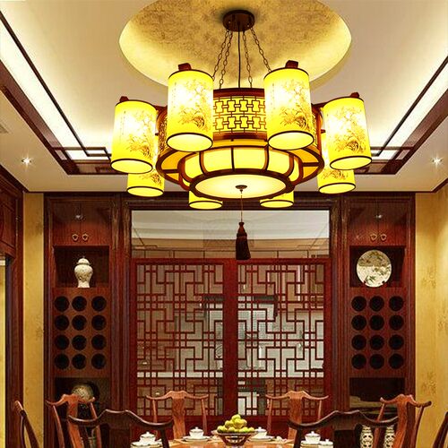 仿古中式吊灯实木客厅新款灯具简约中国风卧室灯古典复古餐厅灯饰