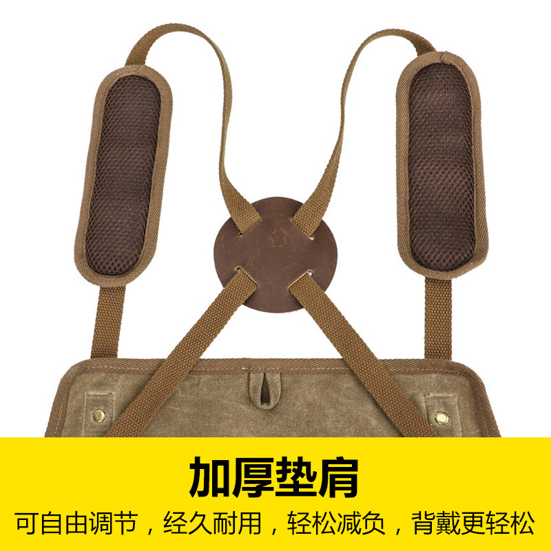 时尚欧美围裙定制logo户外园艺师木工男士耐磨帆布背带防水工作服