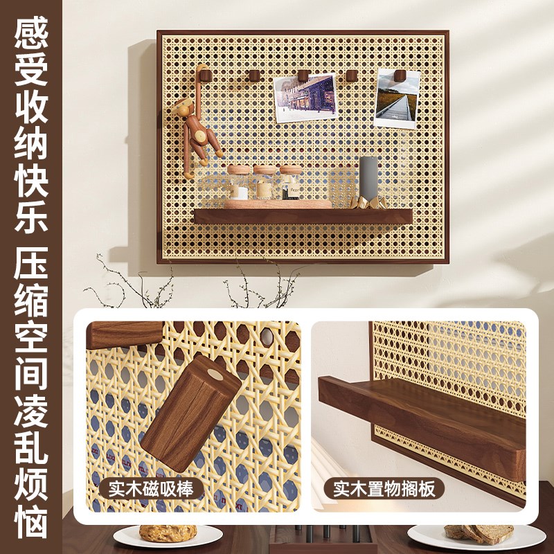 2025年新款藤编电表箱装饰画挂画网红电闸盒装饰遮挡复古风置物架
