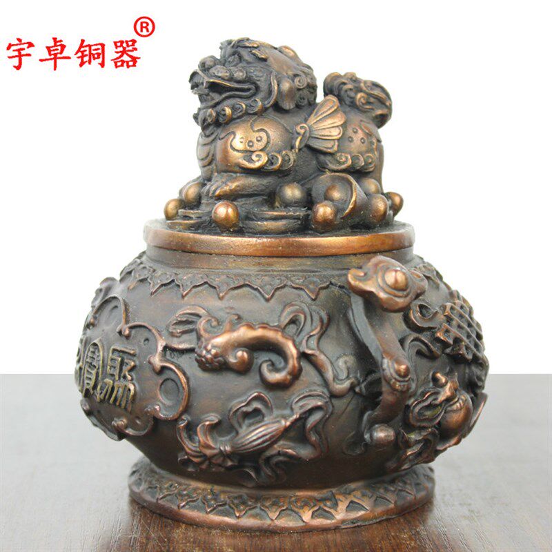宇卓铜器纯铜聚宝盆黄铜聚宝盆铜貔貅聚宝盆工艺品摆饰