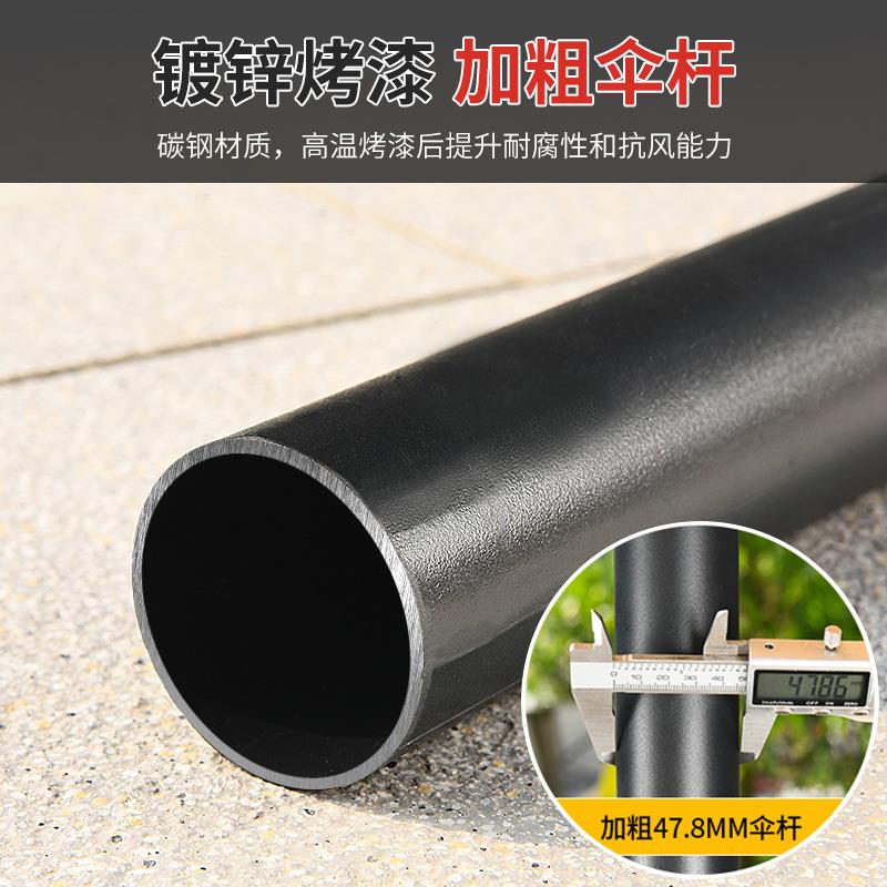 户外庭院三头遮阳伞商用大太阳遮阳伞 带轮水箱底座艺术风格遮阳