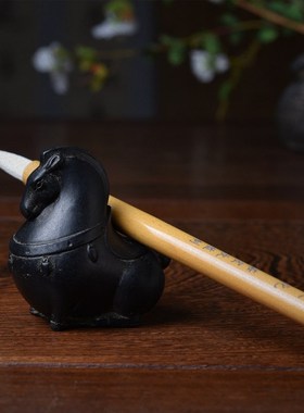 仿古仿石中国风复古创意禅意中式案头小唐马摆件茶室茶宠