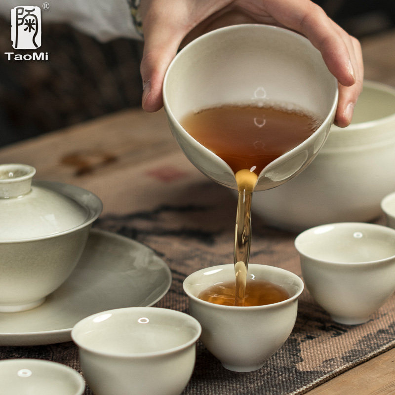 陶迷草木灰釉茶具套装整套陶瓷茶杯家用客厅泡茶壶简约功夫茶具