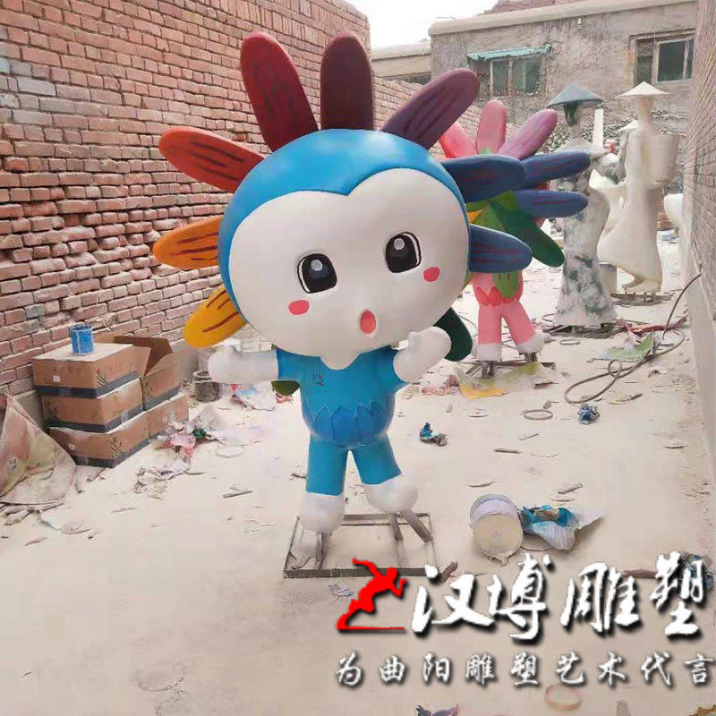 少数民族卡通娃娃雕塑玻璃钢雕塑制作公园摆放户外城市草摆放雕塑