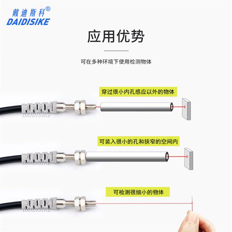 M3微小型激光光电传感器漫反射式npn no 常开三线可见光点小1.5mm
