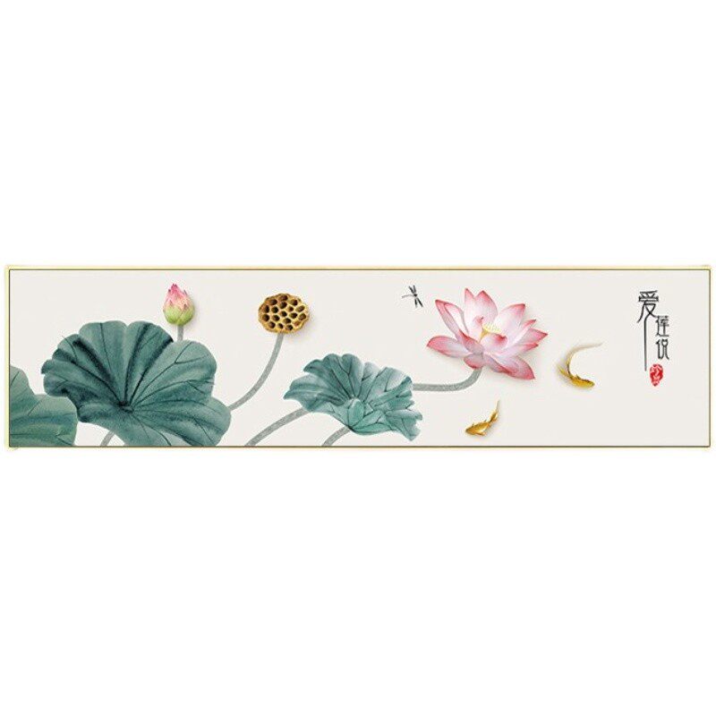 爱莲说卧室墙壁床头挂画古风新中式客厅沙发背景墙荷花装饰画横版